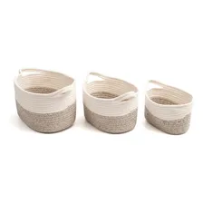 Kit Cesto Organizador Decorativo Multiuso Fibra Natural Cor Kit 3 Cesto Organizador Foto  mini 1