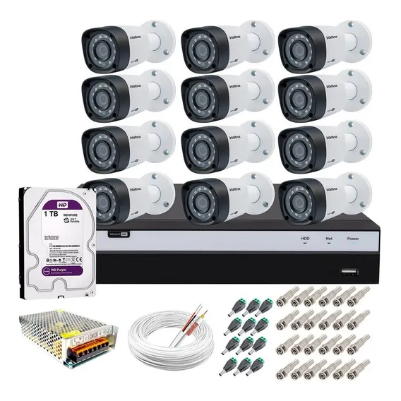 Kit Cftv 12 Câmeras Full Hd Vhd 1220b Dvr Intelbras 3116 1tb Foto 1