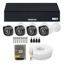 Kit Cftv 4 Cameras Segurança 720p E Dvr Intelbras 4ch S/ Hd Foto  mini 1
