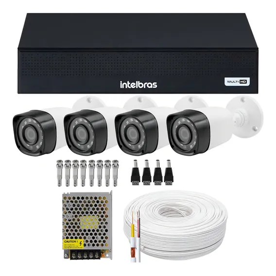 Kit Cftv 4 Cameras Segurança 720p E Dvr Intelbras 4ch S/ Hd Foto 1