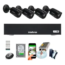 Kit Cftv 4 Câmeras Black Full Hd 1080p 2mp Dvr Intelbras 4ch Foto  mini 1