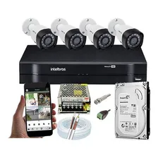 Kit Cftv 4 Câmeras Multi Hd 720p 1mp Dvr Intelbras Mhdx 1104 Foto mini 1