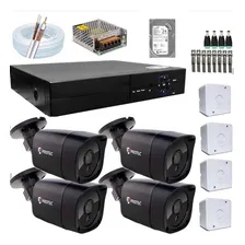 Kit Cftv 4 Câmeras Segurança Hd Infra - Instale Você Mesmo Foto mini 1