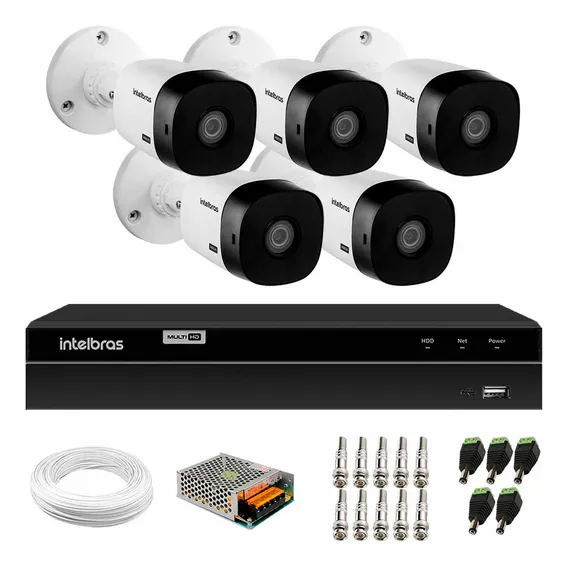 Kit Cftv 5 Cameras Full Hd 1080p Vhl 1220b Dvr Intelbras 8ch Foto 1
