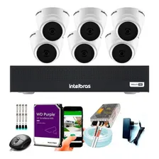 Kit Cftv 6 Câmeras Full Hd Intelbras Dvr Intelbras 8 Ch Foto  mini 1