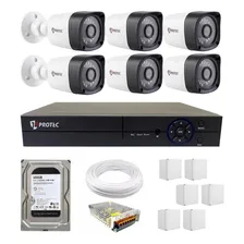 Kit Cftv 6 Câmeras Infravermelho Full Hd 1080p 2 Mp + Dvr 8 Canais Multi Hd Cor Branco Foto mini 1