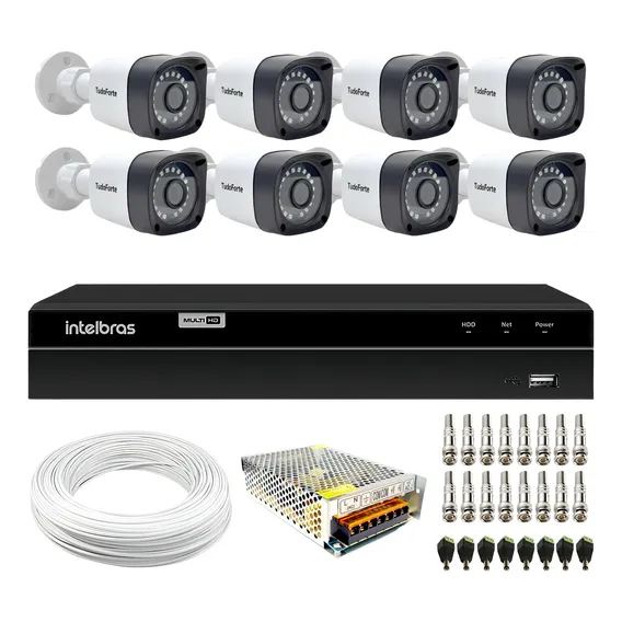 Kit Cftv 8 Camera Segurança Full Hd 1080p Dvr 1108 Intelbras Tudo Forte TF1080P + MHDX 1208 Foto 1