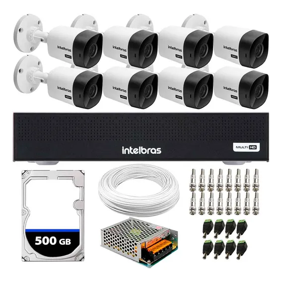 Kit Cftv 8 Câmeras Segurança Intelbras Dvr 8 Canais C/ Hd Foto 1