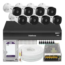 Kit Cftv 8 Câmeras Intelbras 1220b Full Hd Dvr Mhdx 3108 2tb Foto  mini 1