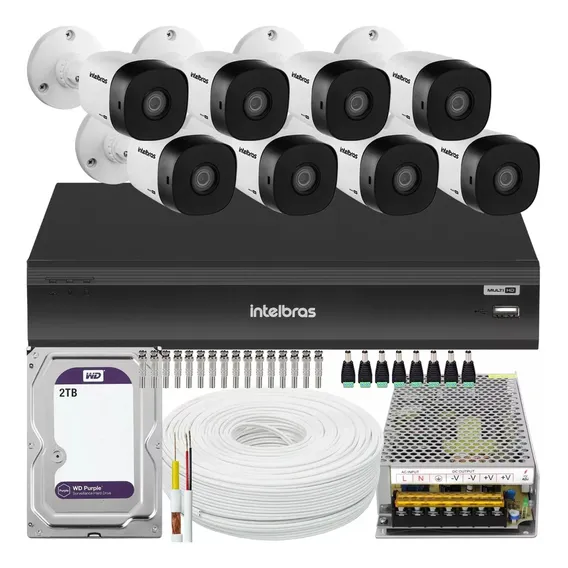 Kit Cftv 8 Câmeras Intelbras 1220b Full Hd Dvr Mhdx 3108 2tb Foto 1
