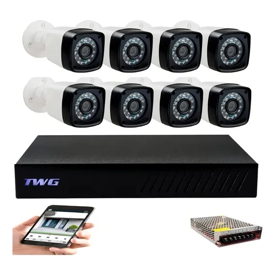 Kit Cftv 8 Câmeras Multi Hd 720p 1mp Dvr 6x1 1080n Twg Foto 1