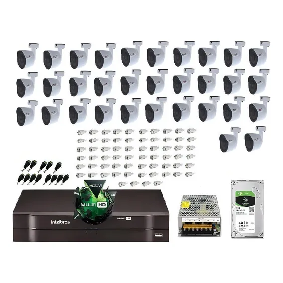 Kit Cftv Dvr 32 Canais Intelbras 1132 Ahd 32 Camera 720p Foto 1
