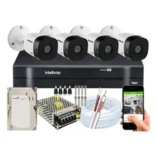 Kit Cftv Intelbras 4 Cam Ir 1120b 20m Dvr Mhdx 1104 04ch Foto mini 1