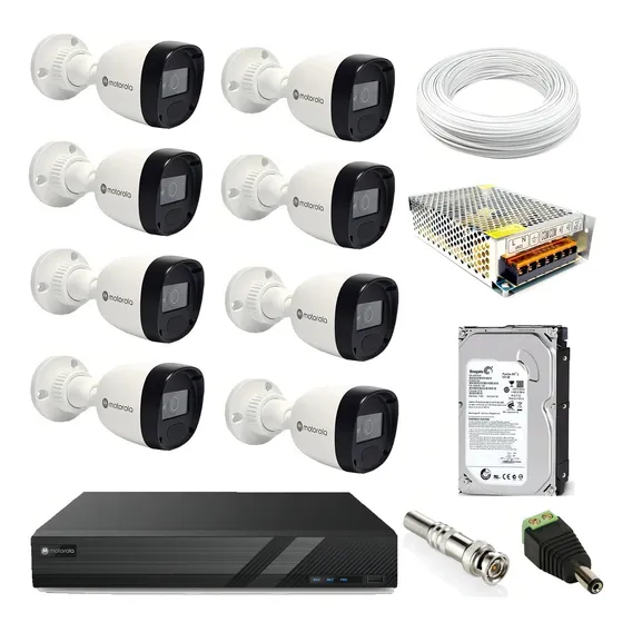 Kit Cftv Motorola 8 Câmeras Full Hd 1080p 2 Mega Com Hd Foto 1
