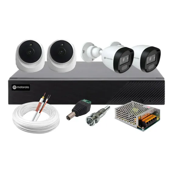 Kit Cftv Motorola Completo 4 Câmeras Ahd 720p Dvr 4 Canais Foto 1