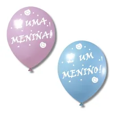 Kit Chá Revelação Balões Bexiga Boy Girl Menina Menino 40 Un Foto mini 1