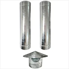 Kit Chaminé Galvanizado 120mm (chapéu + 2 Dutos De 100cm) Foto mini 1