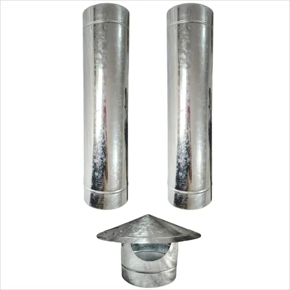 Kit Chaminé Galvanizado 120mm (chapéu + 2 Dutos De 100cm) Foto 1