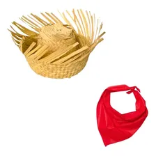 Kit Chapeu Palha E Lenço Para Menino Festa Junina Quadrilha Foto mini 1