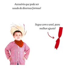 Kit Chapeu Palha E Lenço Para Menino Festa Junina Quadrilha Foto mini 3