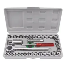 Kit Chave Caixa Ferramenta Maleta 40 Peça Sextavado Catraca Foto mini 1