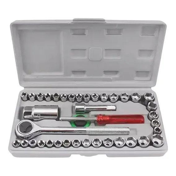 Kit Chave Caixa Ferramenta Maleta 40 Peça Sextavado Catraca Foto 1