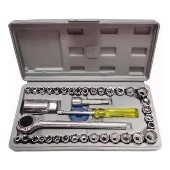 Kit Chave Catraca Com Jogo Soquetes 40 Peças Intercambiáveis Foto 1