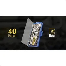 Kit Chave Catraca ReversĂvel + Jogo Soquete C/ Estojo 39 Pçs Cor Azul/Transparente Foto mini 4