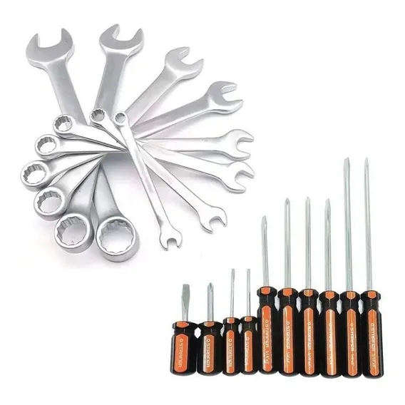 Kit Chave Combinada 12pcs +chave Fenda Philips 10pcs Starfer Foto 1