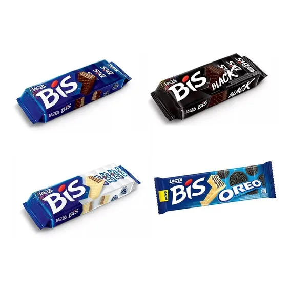 Kit Chocolate Wafer Bis Sabores 4un - Lacta Foto 1