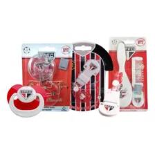 Kit Chupeta Prendedor Escova E Pente Mordedor São Paulo Cor Vermelho PerÃodo De Idade 6-12 Meses Foto mini 1