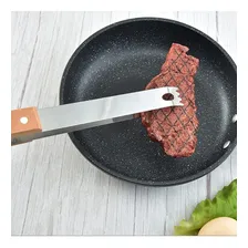 Kit Churrasco 4un Faca Garfo Espátula Pegador Inox Estojo Foto mini 4