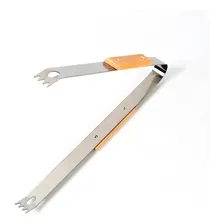 Kit Churrasco Aço Inox 3 Peças Cabo Madeira Com Bolsa Foto mini  2