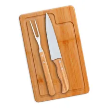 Kit Churrasco Bambu Tábua, Garfo E Faca Personalizado Foto mini  3