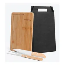 Kit Churrasco Bambu Tábua, Garfo E Faca Personalizado Foto  mini 1