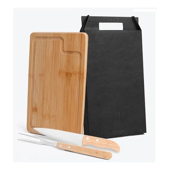 Kit Churrasco Bambu Tábua, Garfo E Faca Personalizado Foto 1