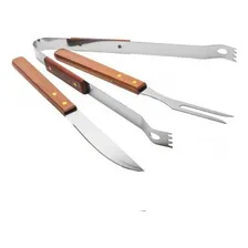 Kit Churrasco Com 3 Peças Pegador Garfo E Faca Foto mini  2