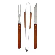 Kit Churrasco Com 3 Peças Pegador Garfo E Faca Foto  mini 1