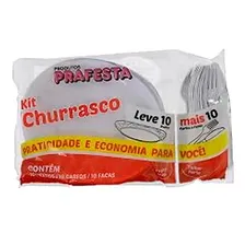 Kit Churrasco Descartável Com Pratos Garfos E Facas Prafesta Foto mini 1
