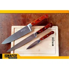 Kit Churrasco Em Inox Com Tábua + Avental Palisad Foto mini 2