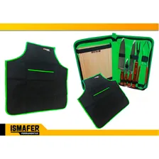 Kit Churrasco Em Inox Com Tábua + Avental Palisad Foto mini 4