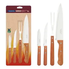 Kit Churrasco Naturalle Aço Inox Cabo Madeira Foto mini 3