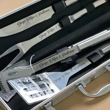 Kit Churrasco Personalizado Maleta Luxo Com 4 Peças Presente Foto mini  3