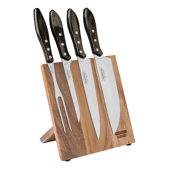 Kit Churrasco Tramontina Polywood Com Suporte Magnetico Foto 1