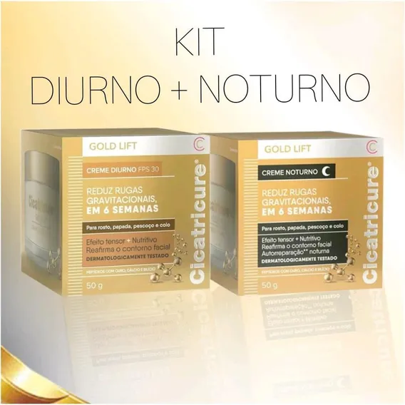 Kit Cicatricure Gold Noturno Diurno Fps30 Creme Antissinais Foto 1