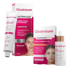 Kit Cicatricure Serum Clareador Vitc Antirrugas Creme Diurno Foto  mini 1