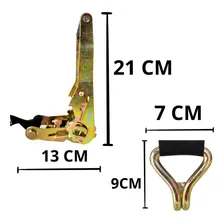Kit Cinta Catraca Amarração 1,5 Ton 9 Metros Rabicho Carga Foto mini 4