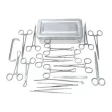 Kit Cirúrgico Para Castração 28 Itens Completo-veterinário. Tipo De Alicate Reta/curva Foto mini 1