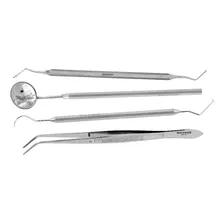 Kit ClĂnico Com Pinça, Sonda, Escavador E Espelho - Golgran Foto mini 2