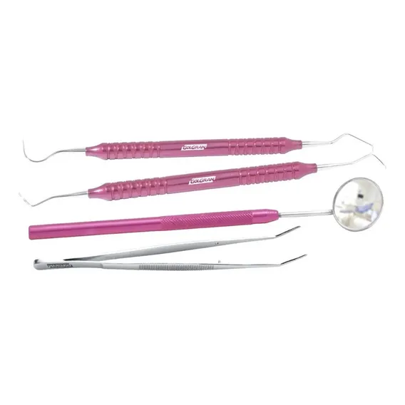 Kit Clínico Odontológico Rosa Golgran 4 Peças Foto 1